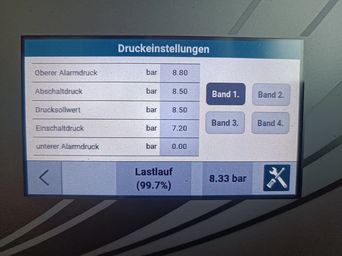 Kompressorsteuerung Optimieren der Druckbereiche 